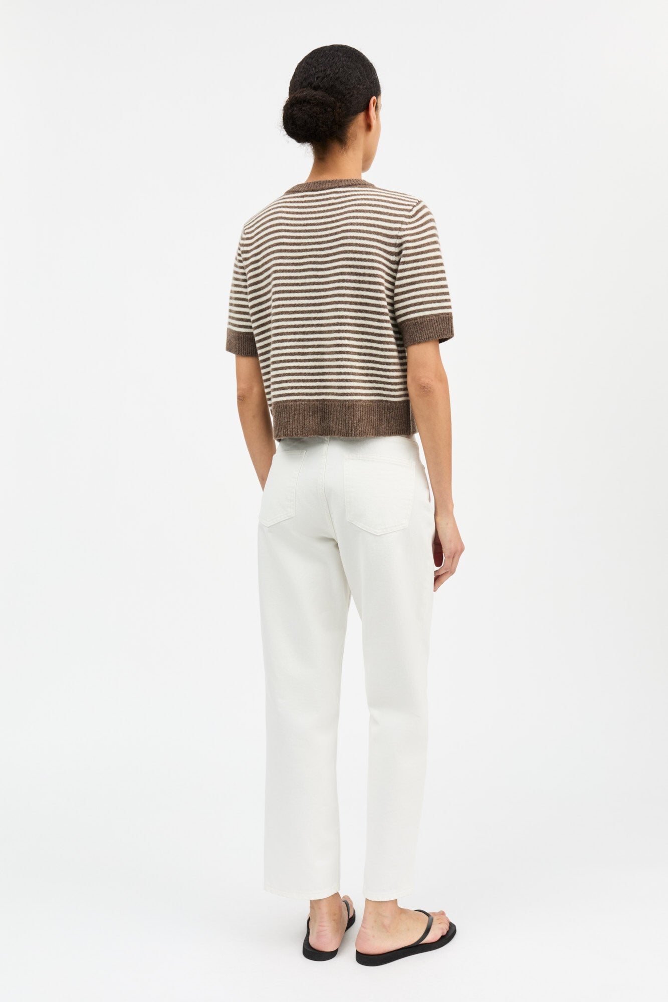 Skall Studio Carmine cardigan Cardigan White/Brown mélange stripe