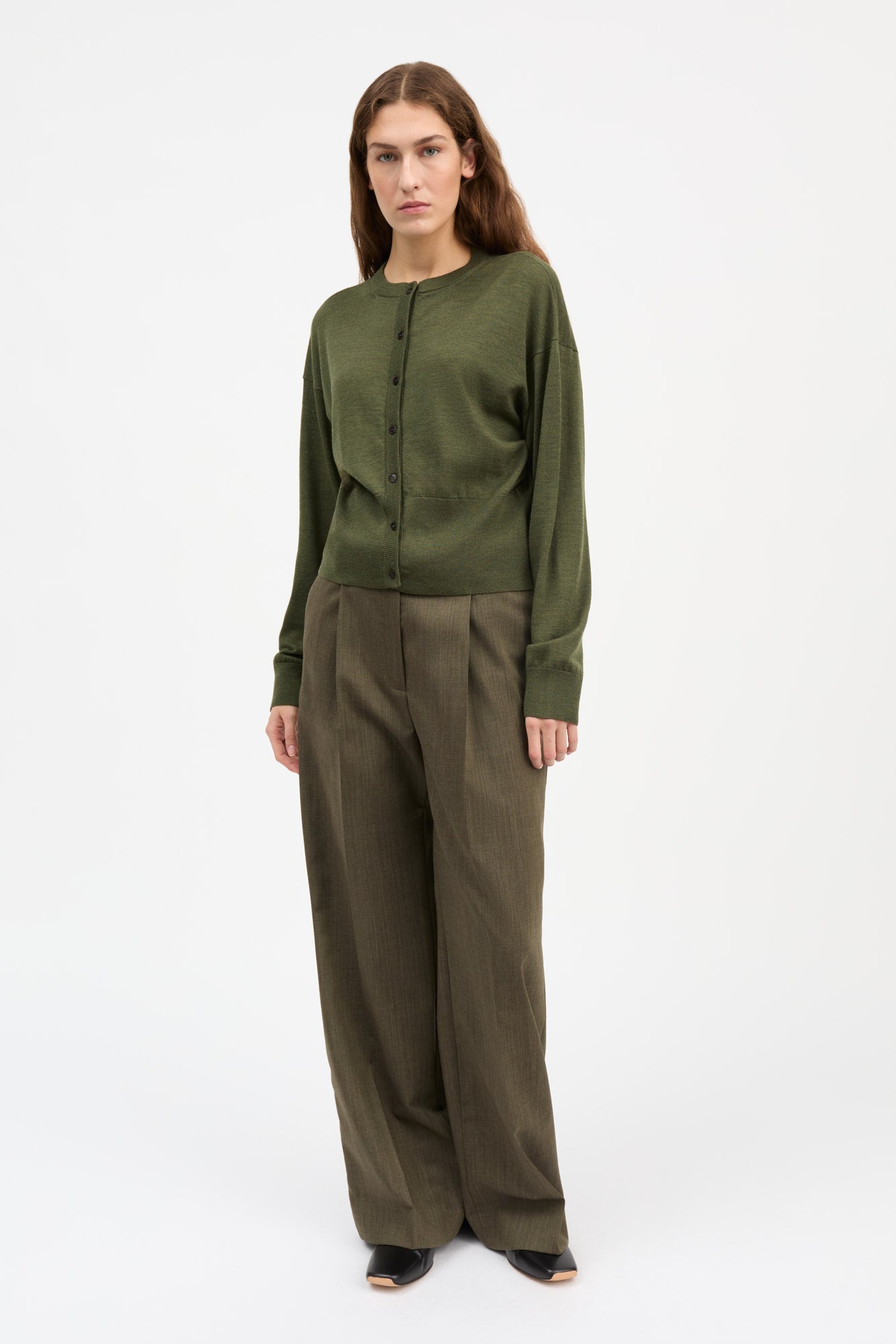 Skall Studio Amara cardigan Cardigan Green mélange