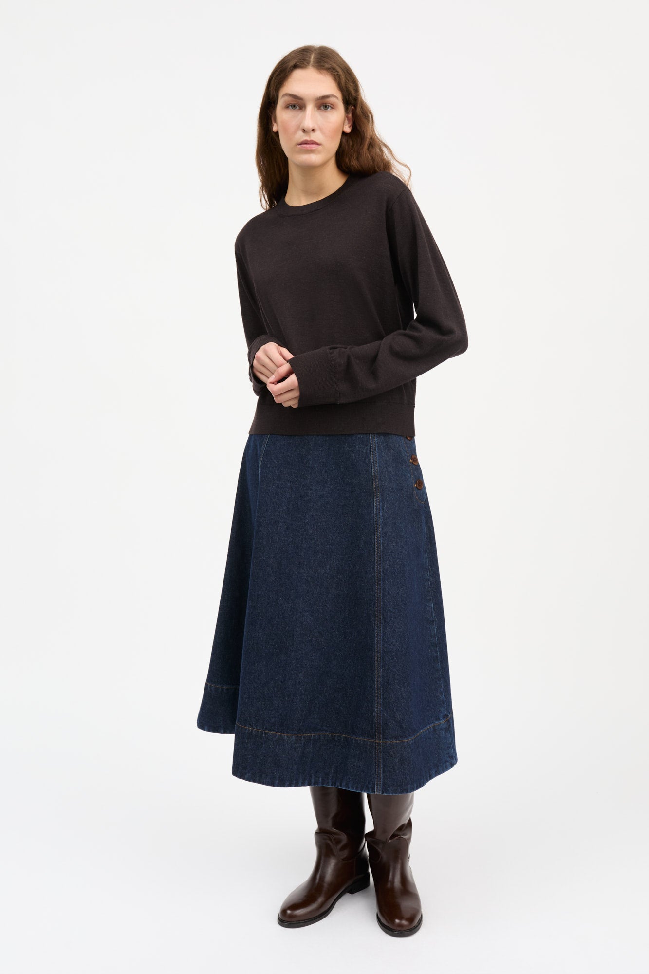 Skall Studio Amara o-neck jumper Jumper Dark brown