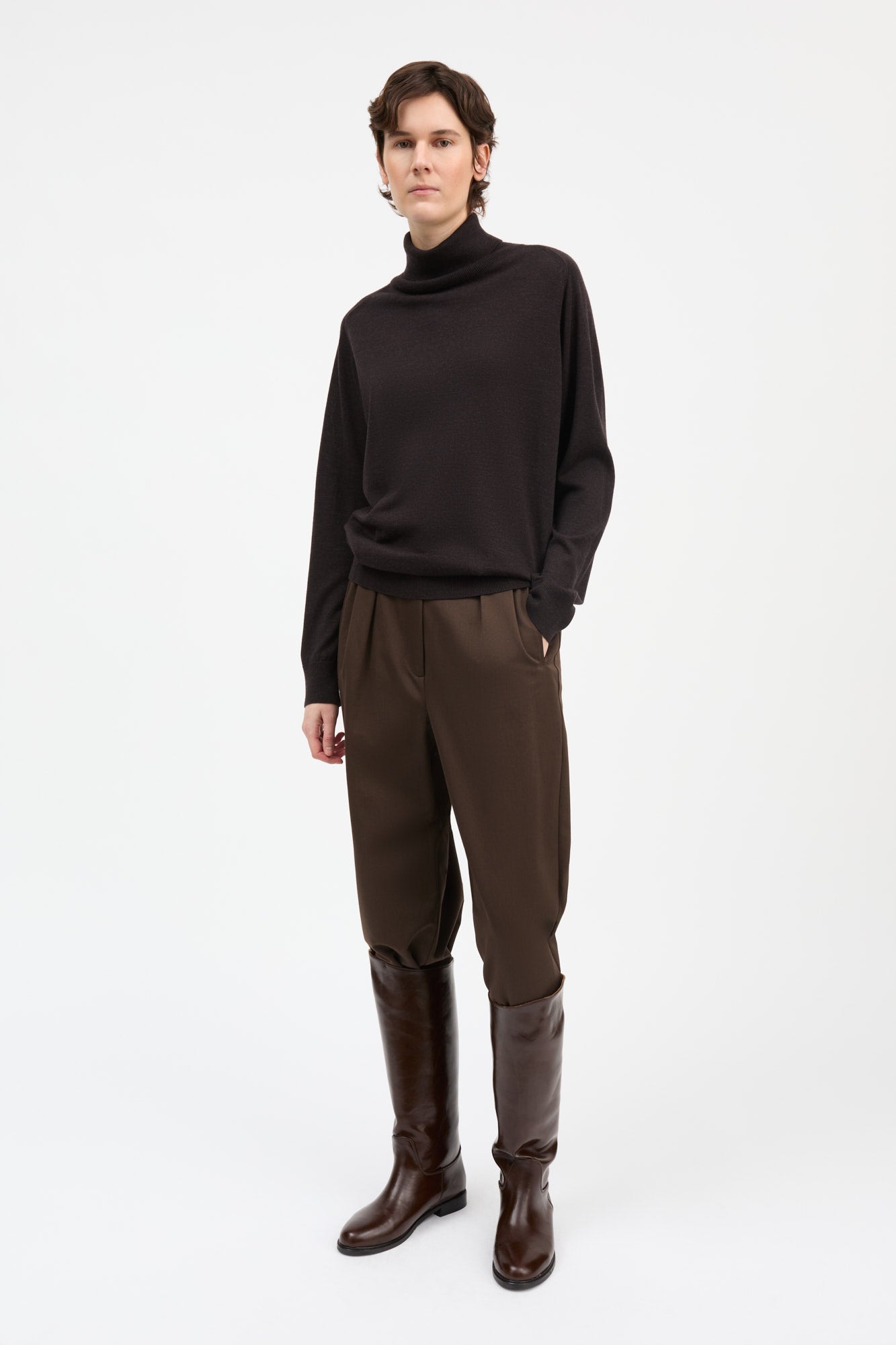 Skall Studio Amara t-neck jumper Turtleneck Dark brown