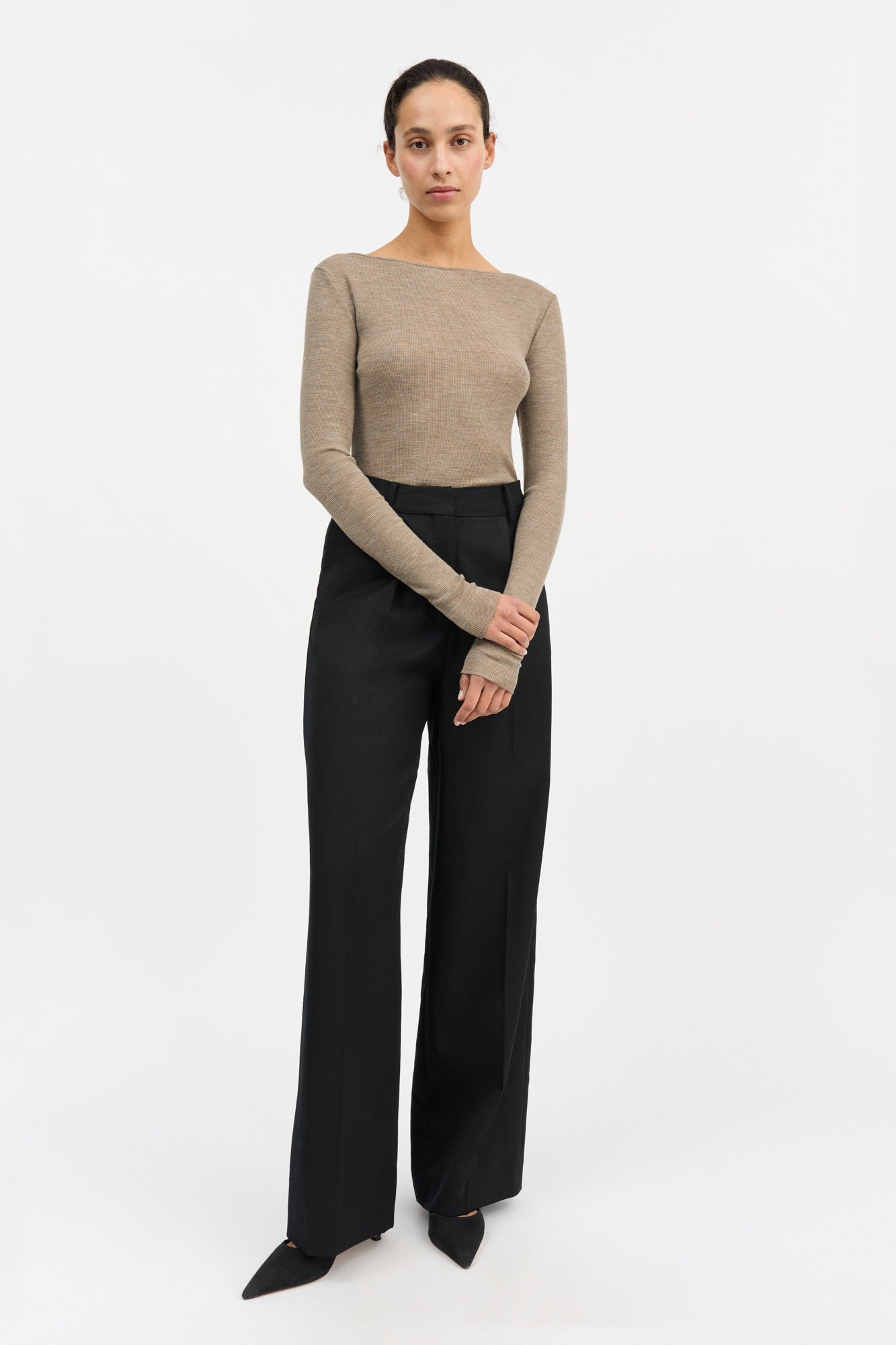 Skall Studio Amy wide neck blouse Blouse Brown