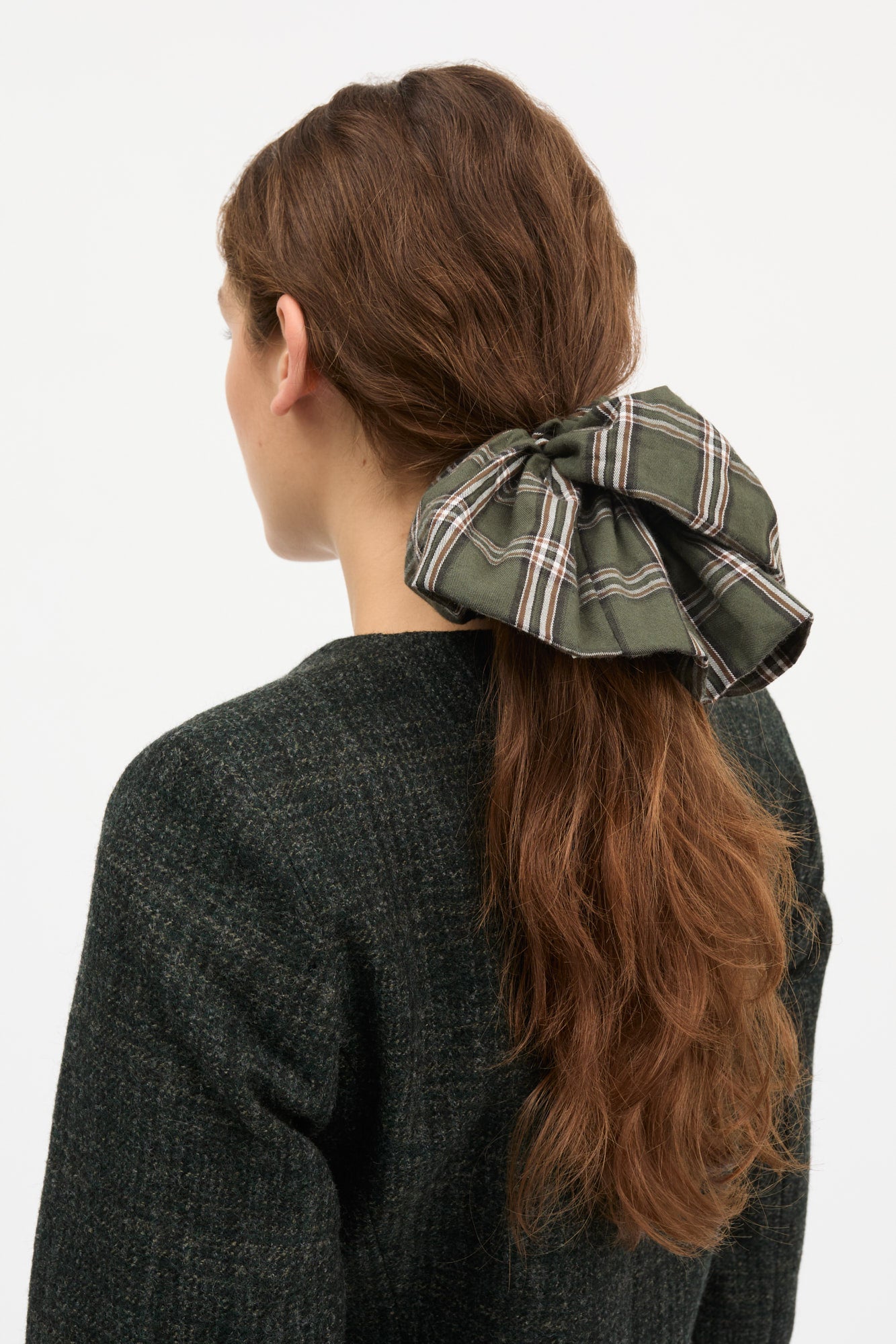 Skall Studio Big scrunchie Acc Green/White check