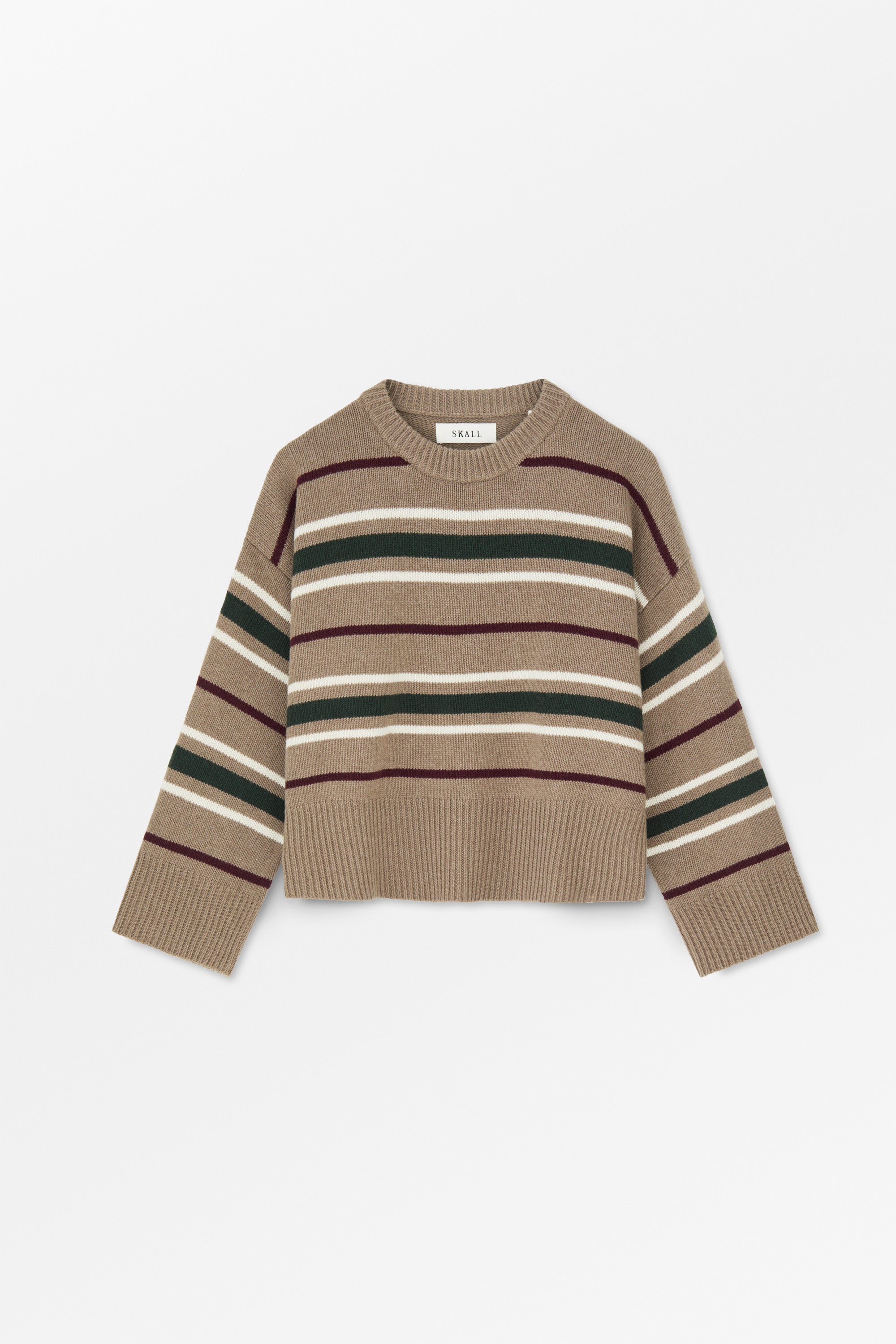 Skall Studio Cannes Jumper Jumper Light brown/green/wine stripe