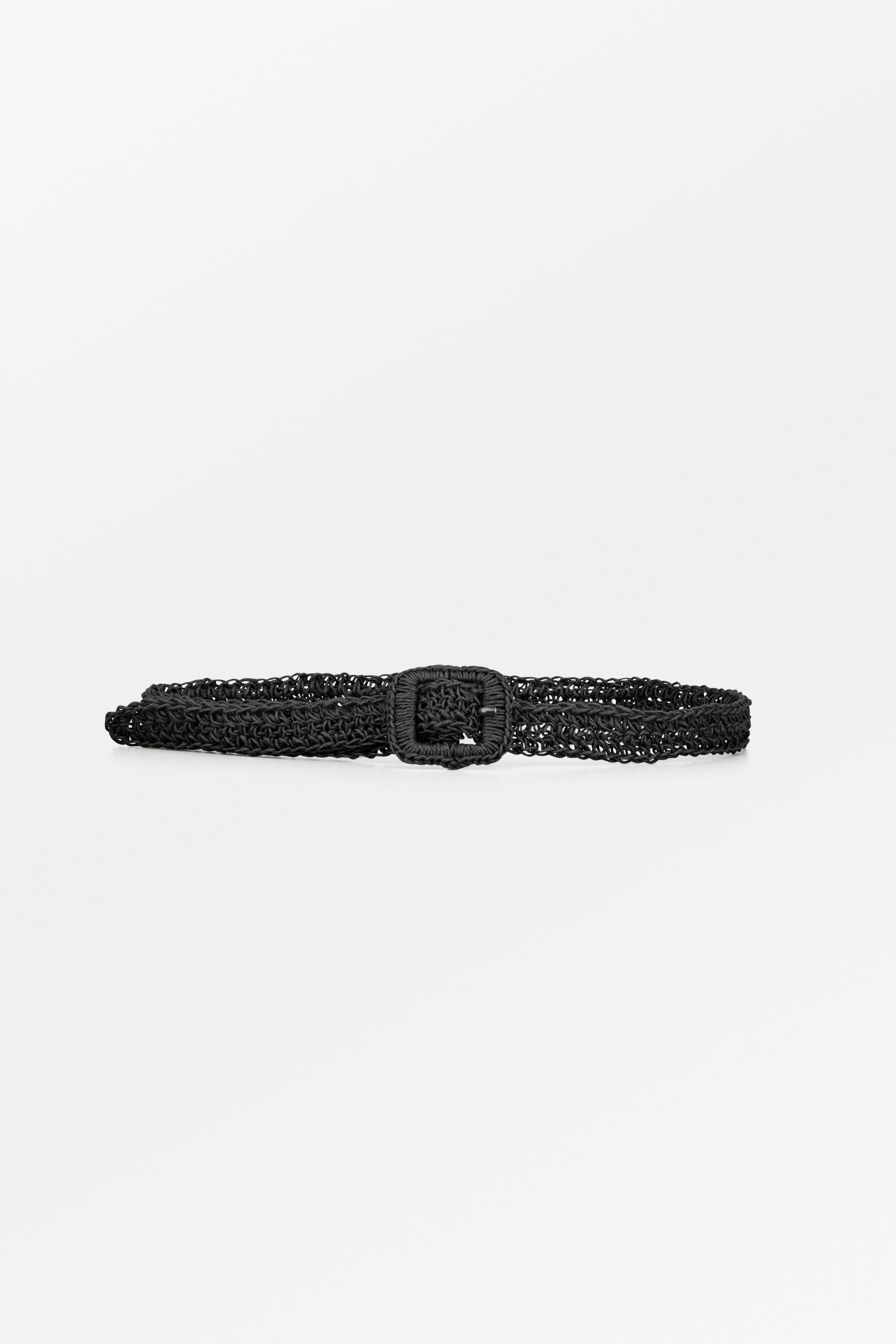Skall Studio Carlie straw belt Belt Black