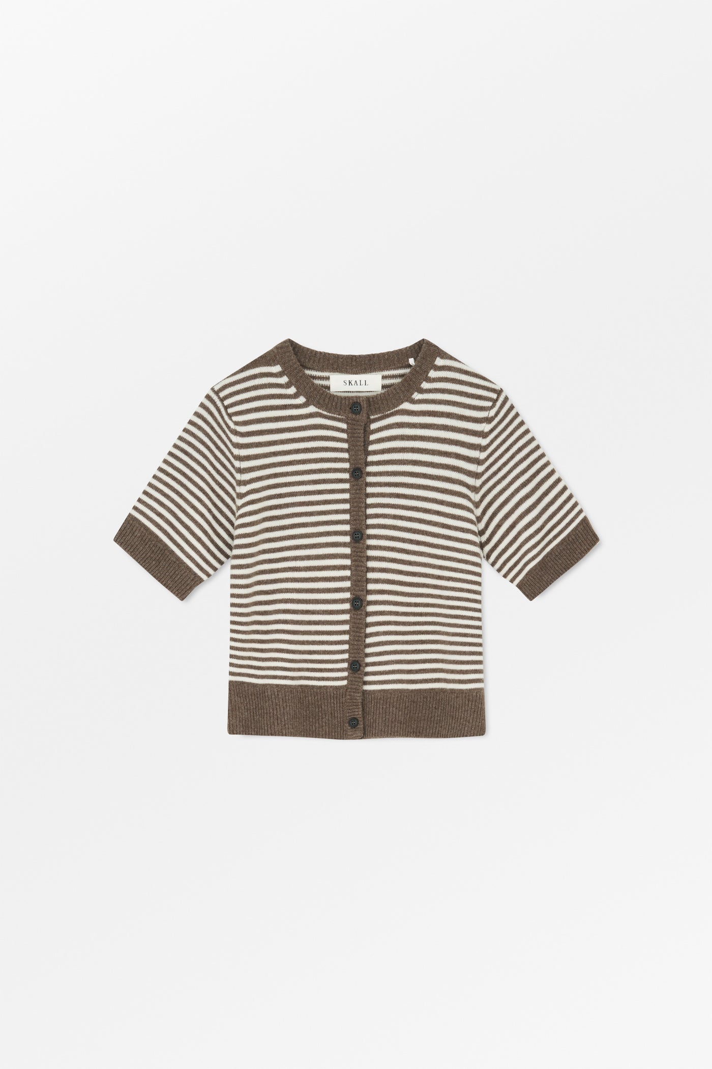 Skall Studio Carmine cardigan Cardigan White/Brown mélange stripe