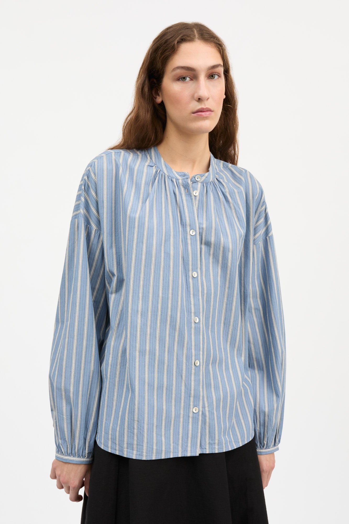 Skall Studio Cilla shirt Shirt Blue/Black/White stripe