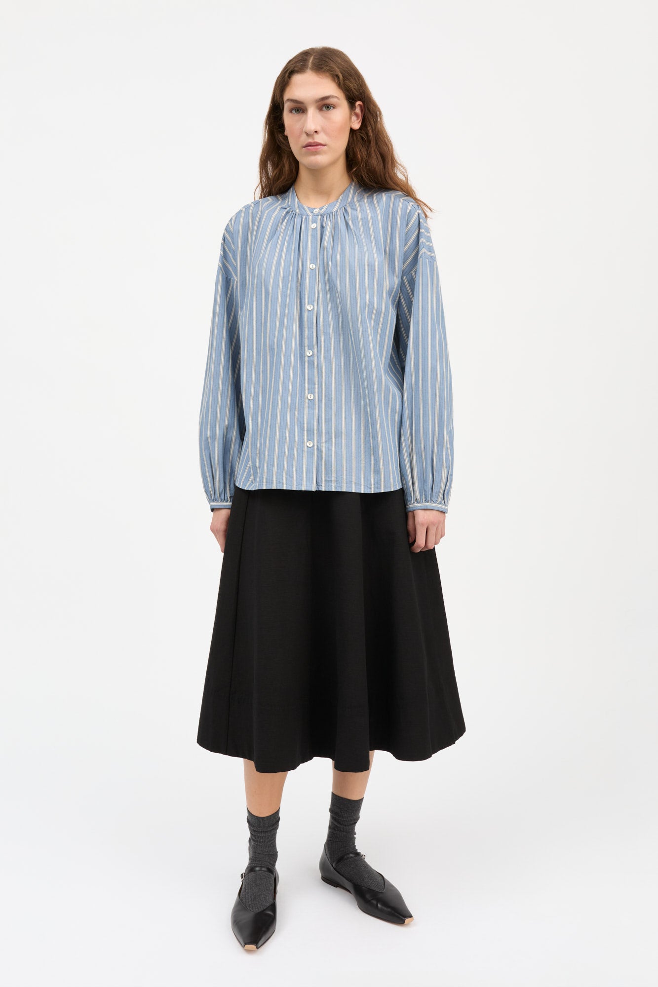 Skall Studio Cilla shirt Shirt Blue/Black/White stripe