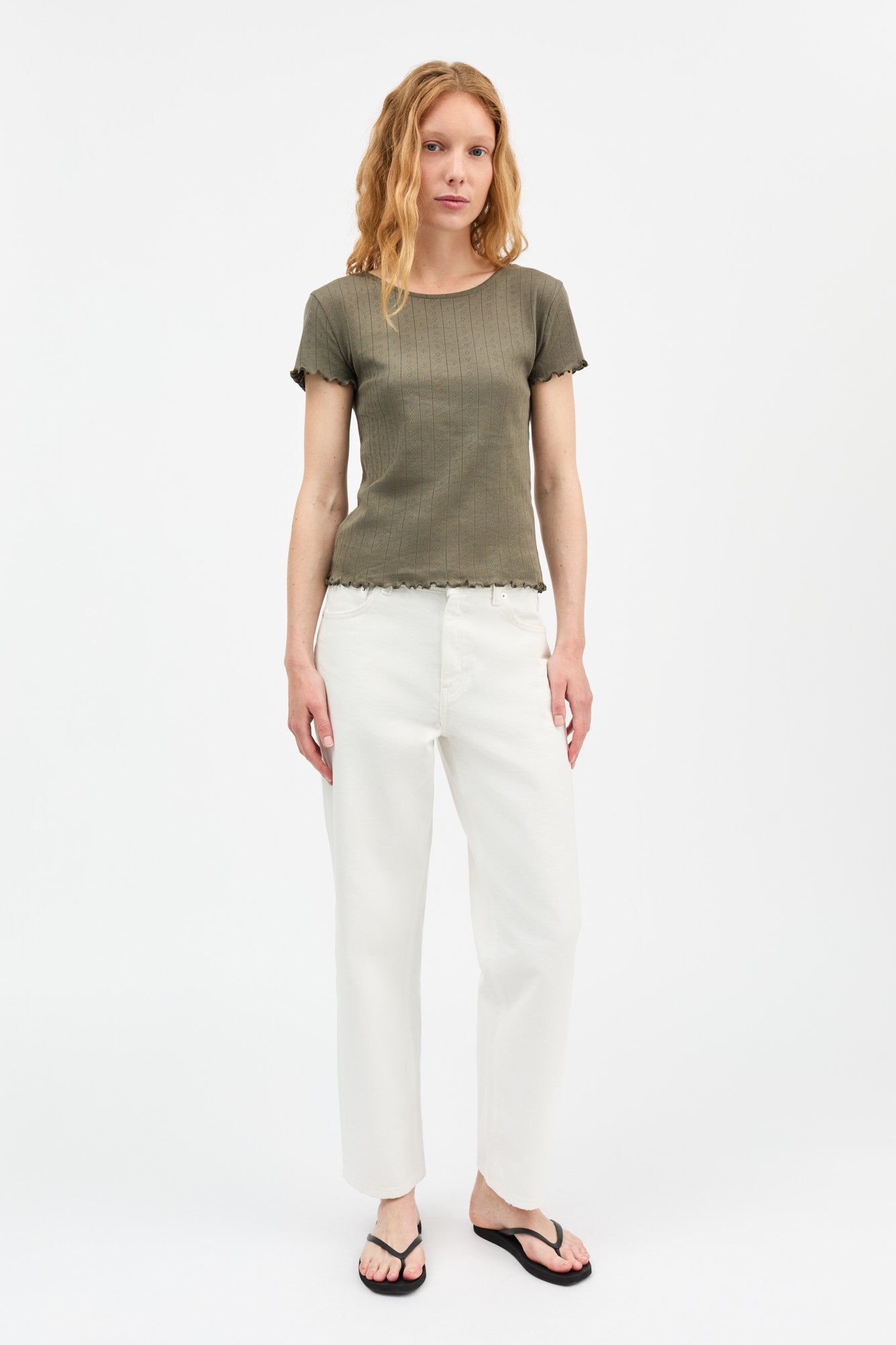 Skall Studio Edie cap sleeve tee Tee Olive