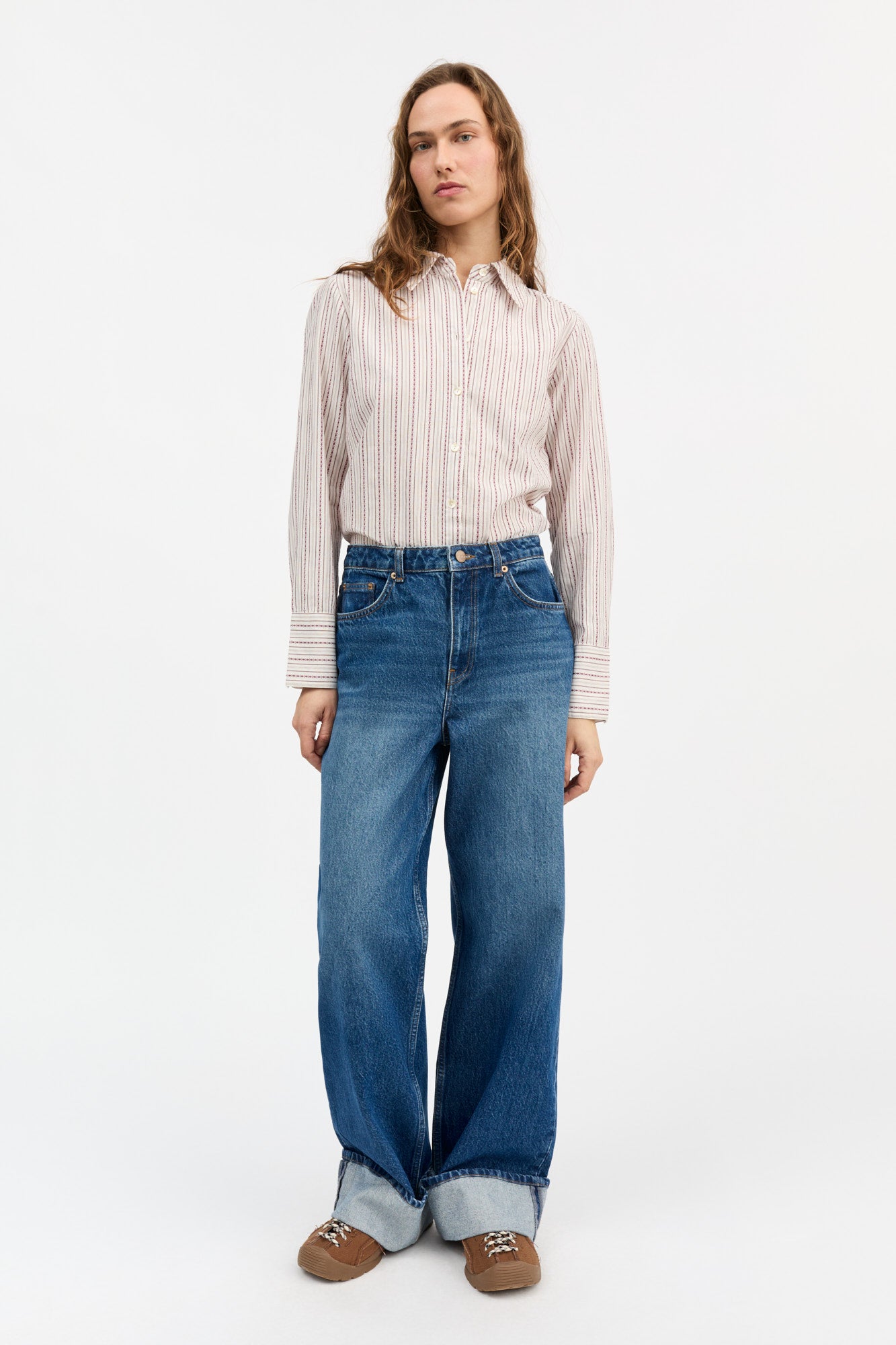 Skall Studio Fauna shirt Shirt Raspberry/Cream stripe