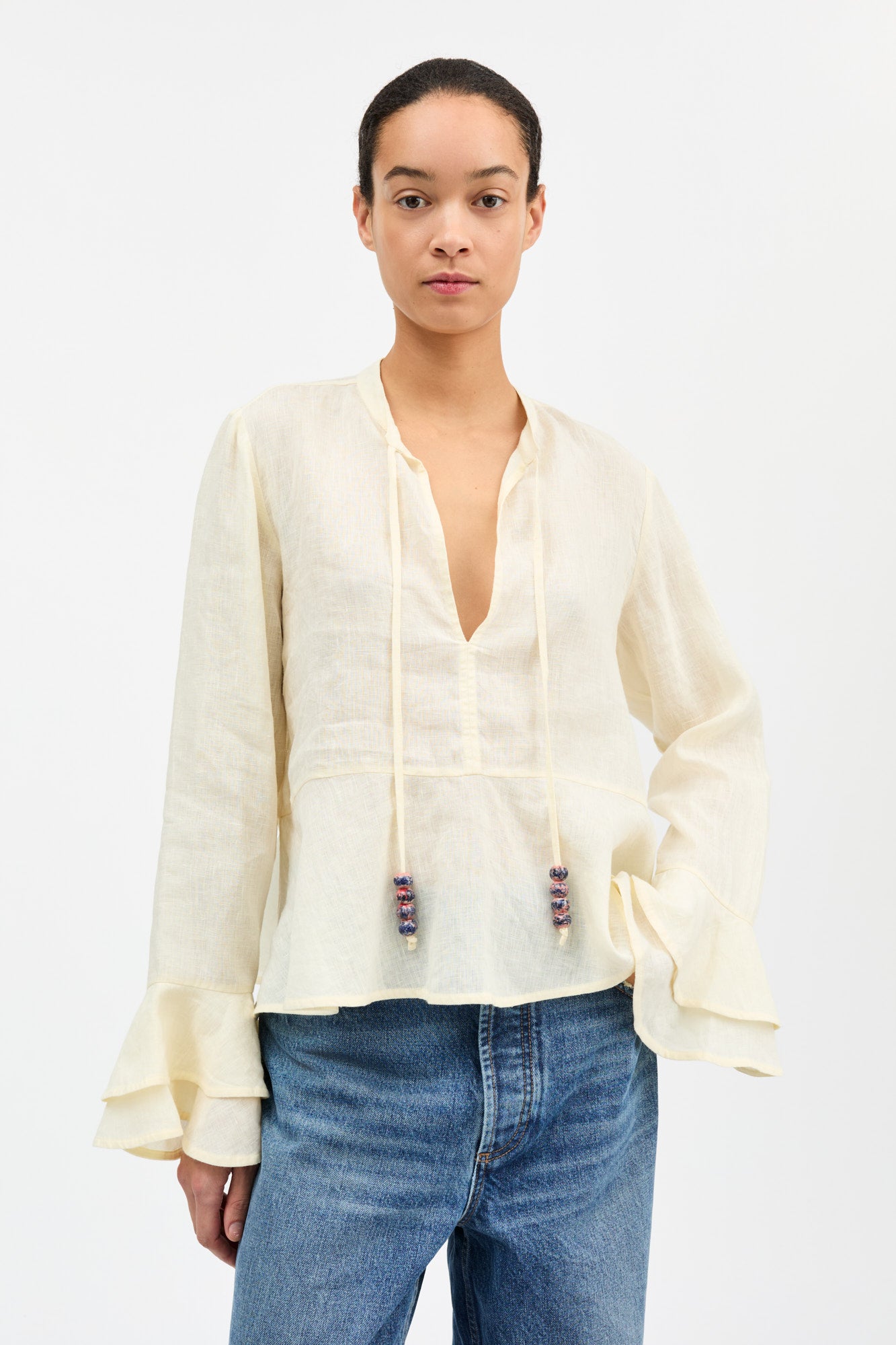 Skall Studio Frigga flounce shirt Shirt Buttermilk