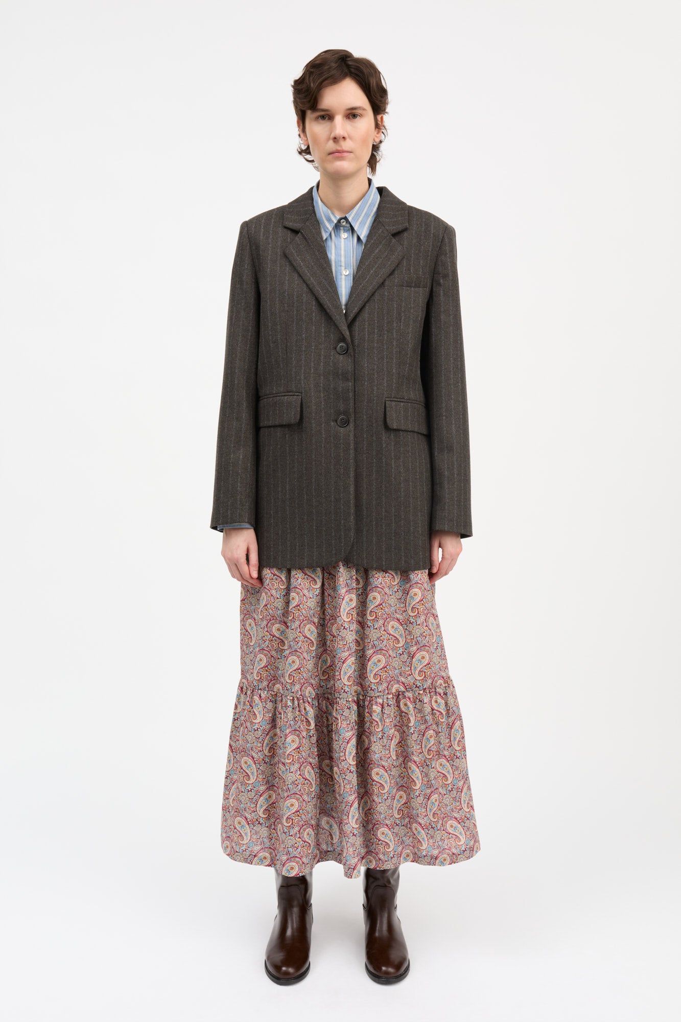 Skall Studio Joan blazer Blazer Brown/Black pinstripe