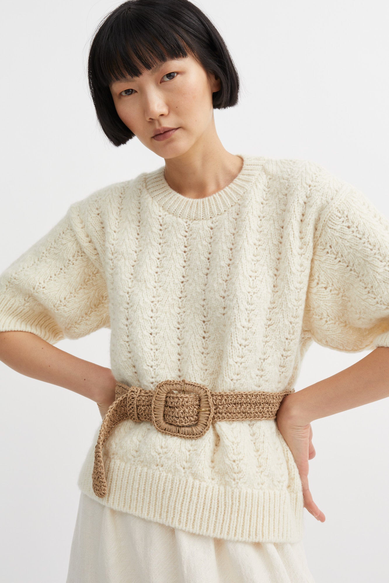 Skall Studio Laurine tee Cardigan Off white