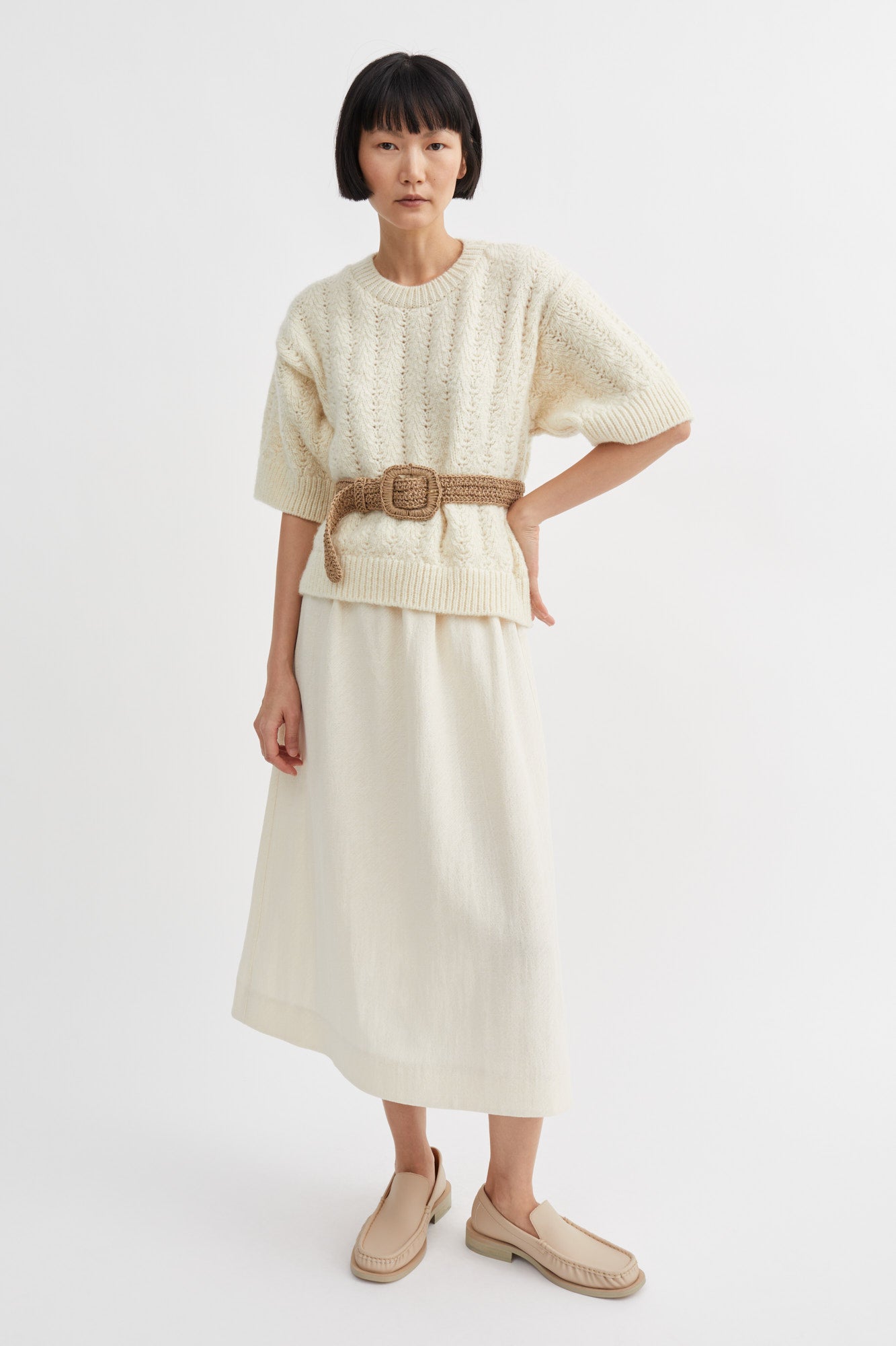 Skall Studio Laurine tee Cardigan Off white