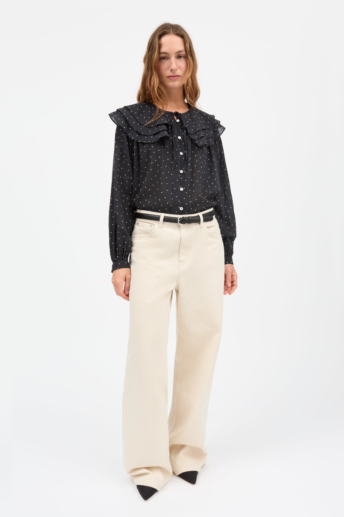 Skall Studio Lilou shirt Shirt Black/White dot