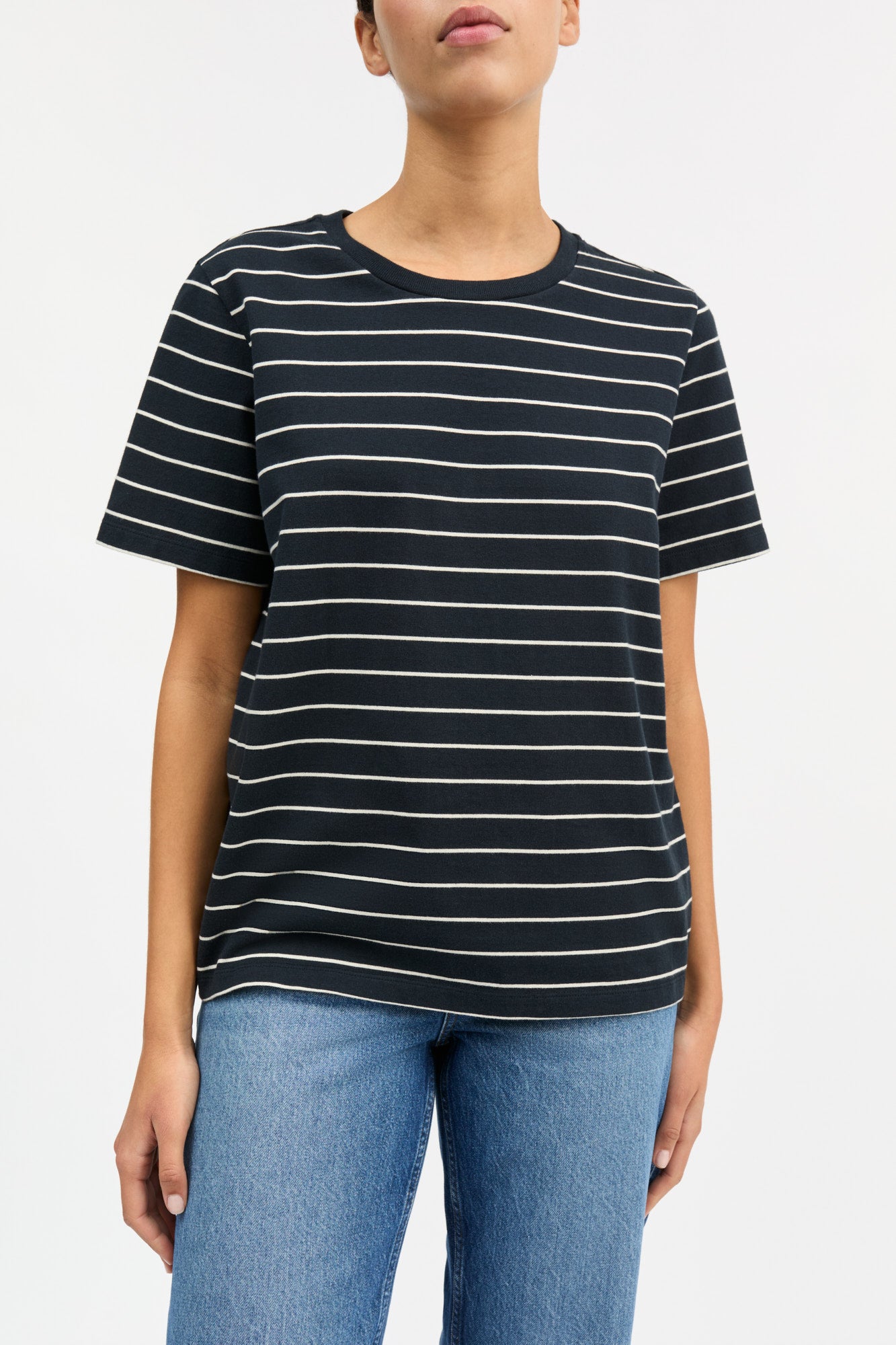 Skall Studio Loui regular tee Tee Navy/White stripe