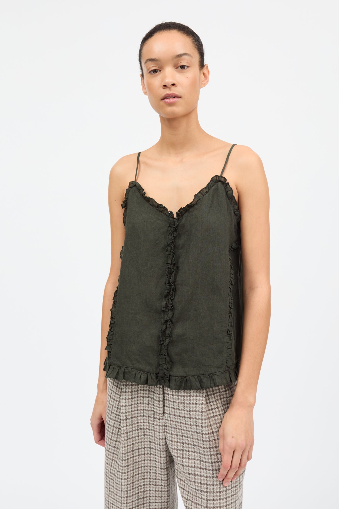 Skall Studio Madeleine cami top Top Dark pine