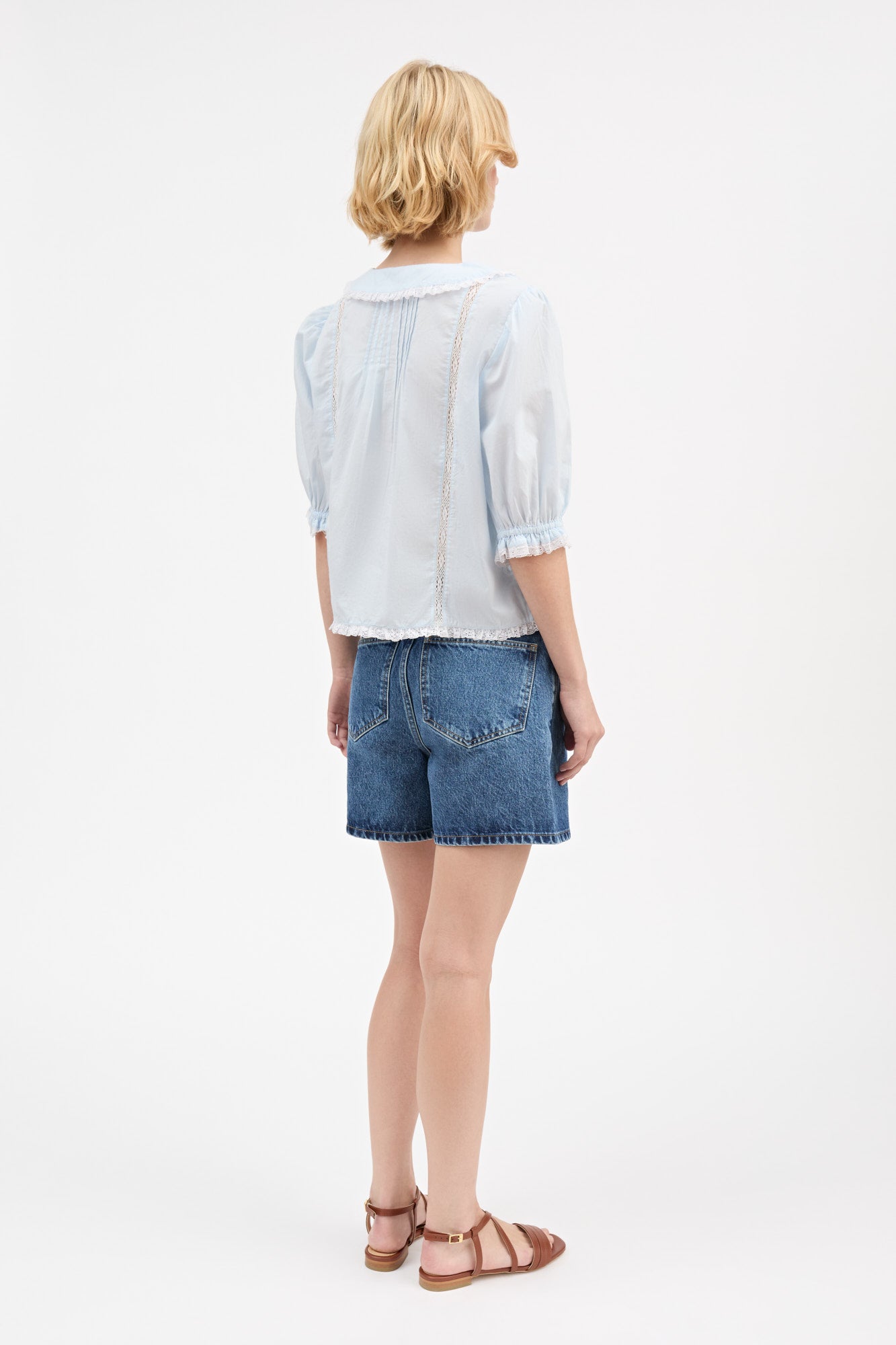 Skall Studio Magnolia short sleeve blouse Blouse Light Blue