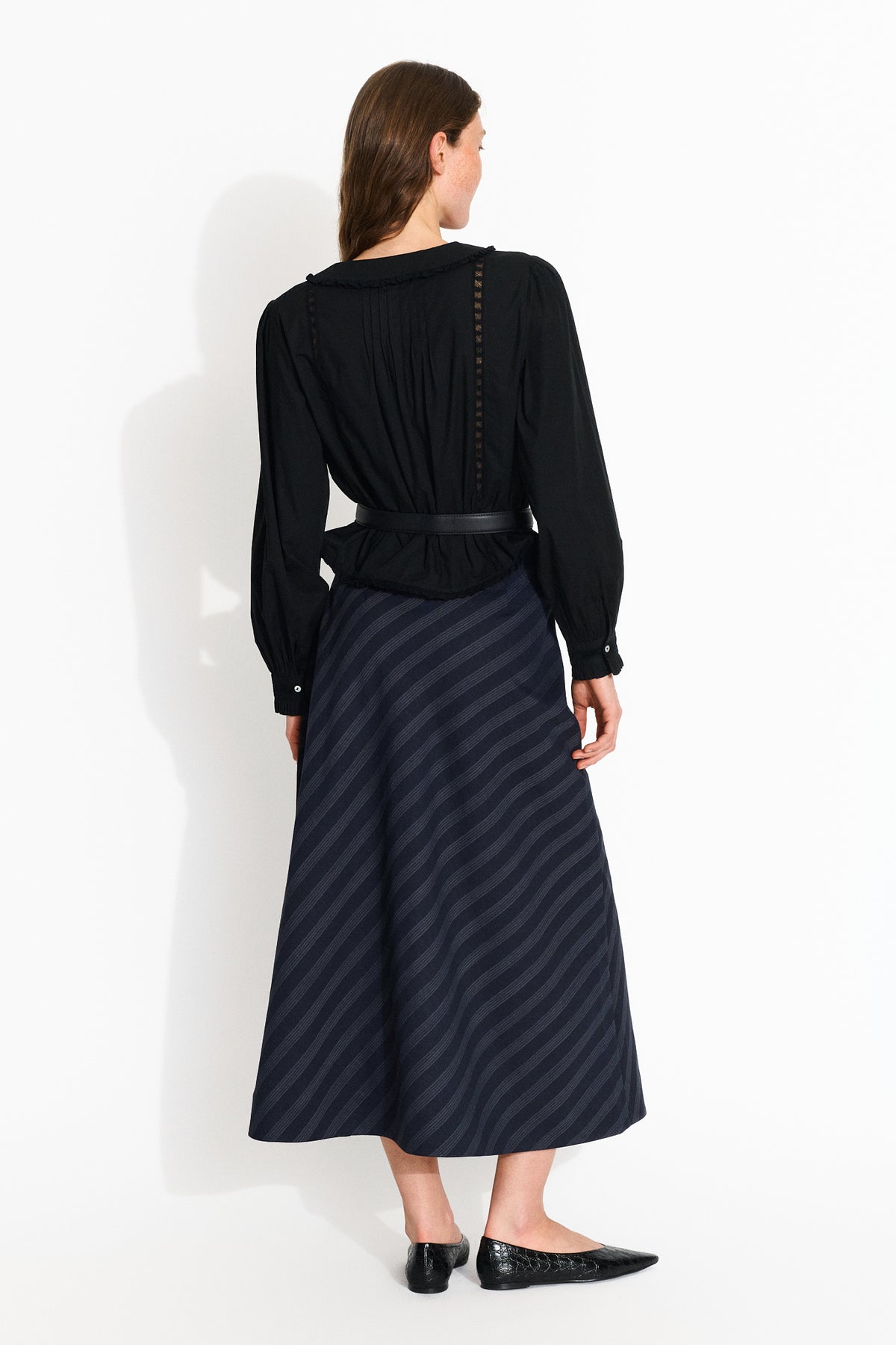 Skall Studio Mila skirt Skirt Navy pinstripe