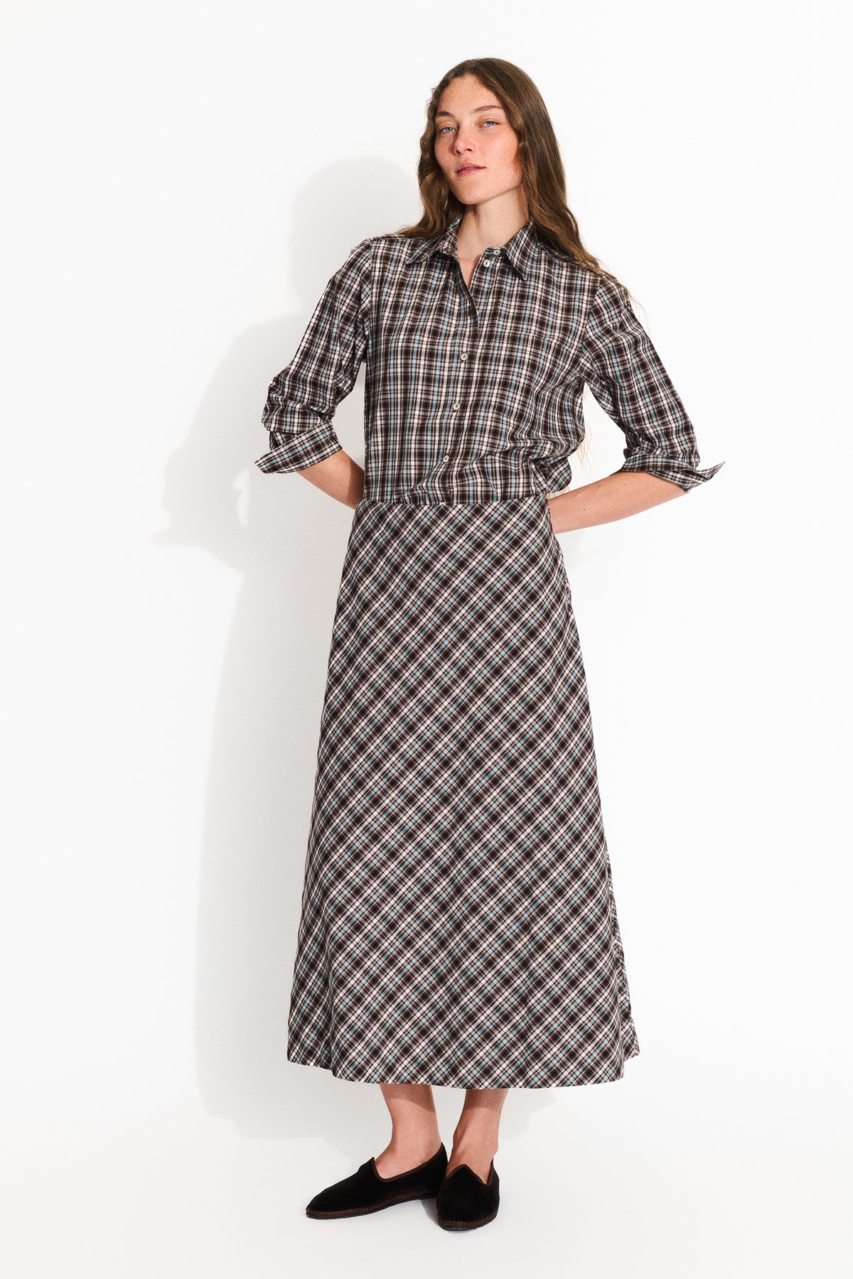 Skall Studio Mila skirt Skirt Brown/Blue check