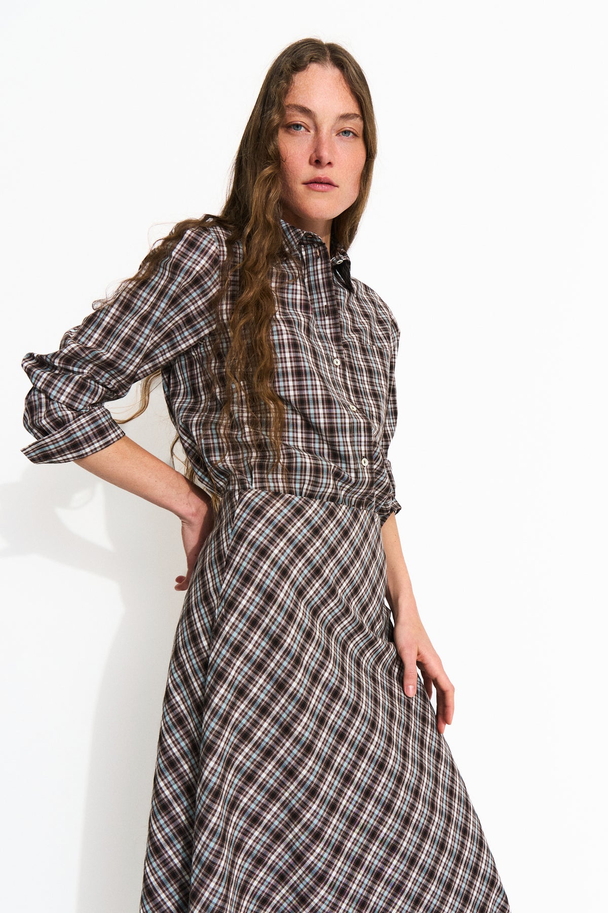 Skall Studio Mila skirt Skirt Brown/Blue check
