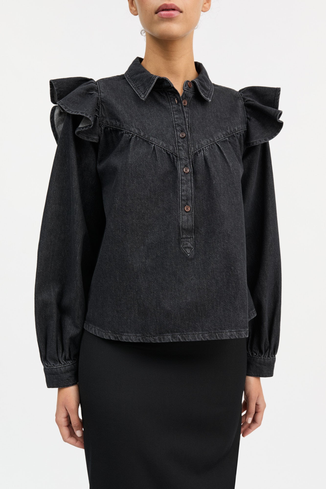 Skall Studio Mille blouse Shirt Vintage washed black