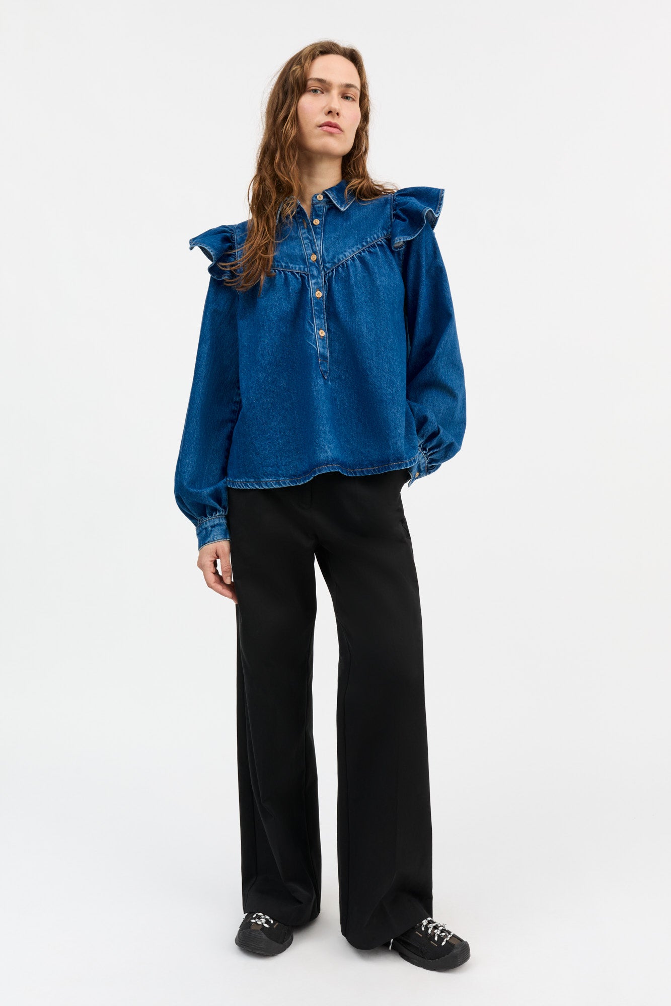 Skall Studio Mille blouse Shirt Vintage washed blue