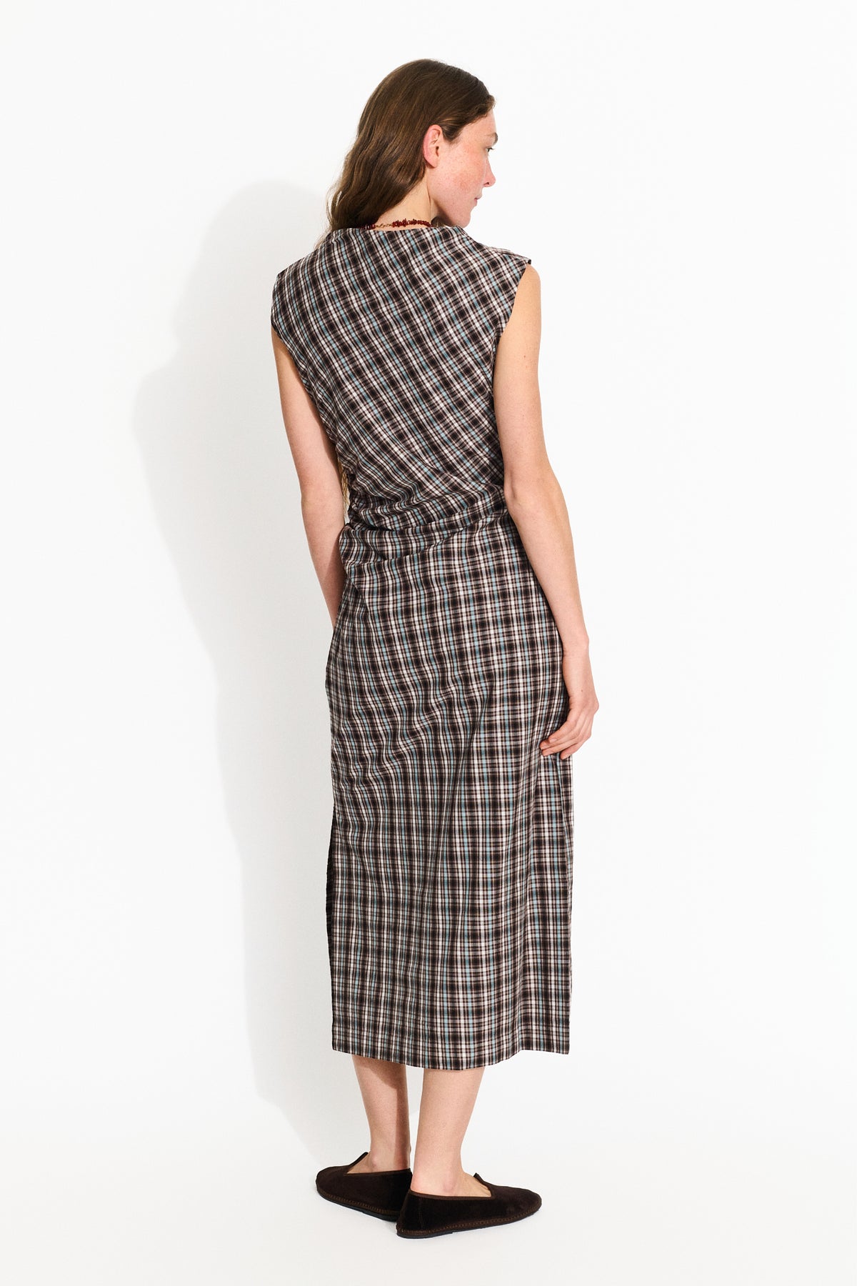 Skall Studio Sahara dress Dress Brown/Blue check