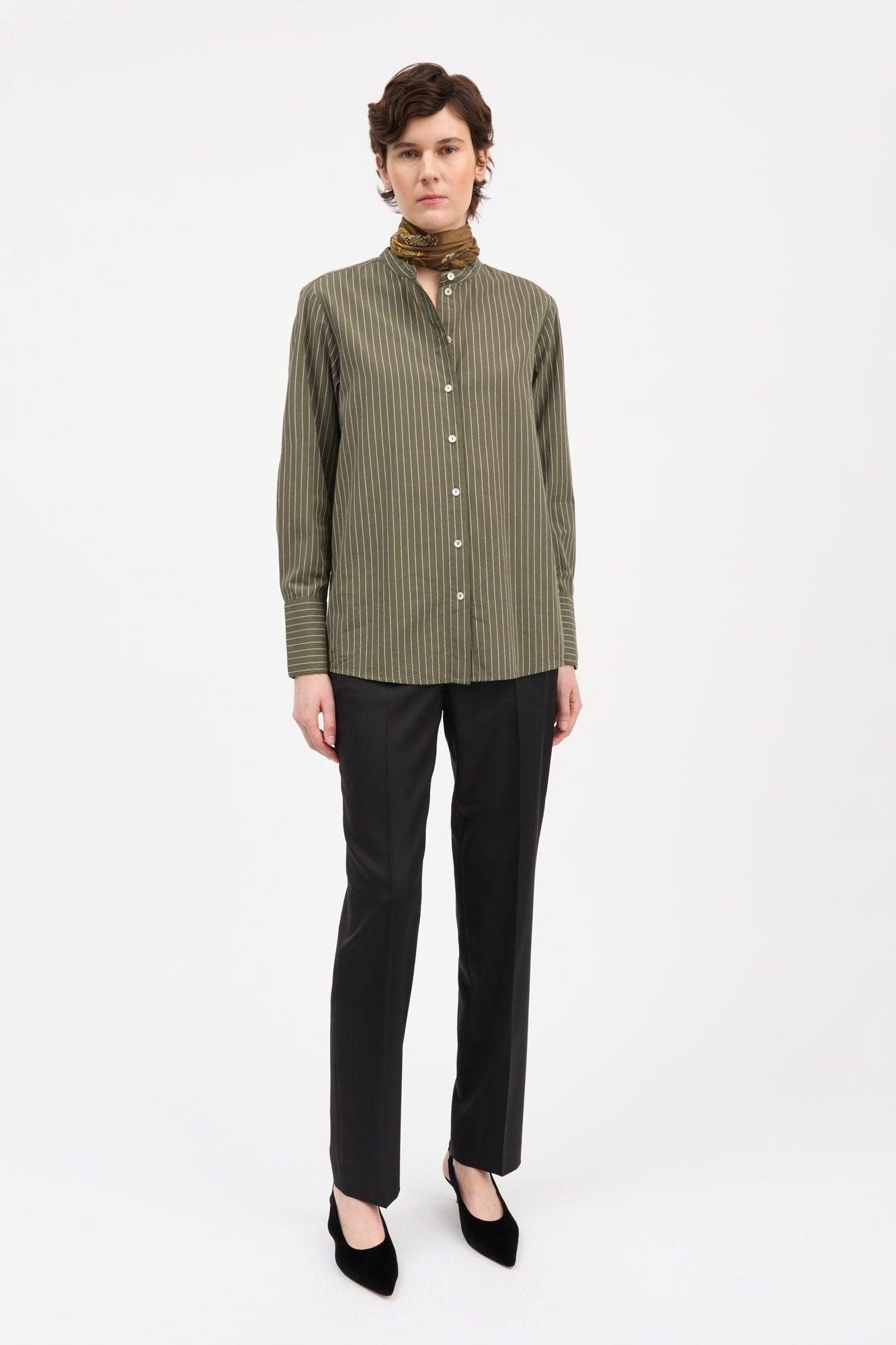 Skall Studio Scot shirt Shirt Green/White stripe