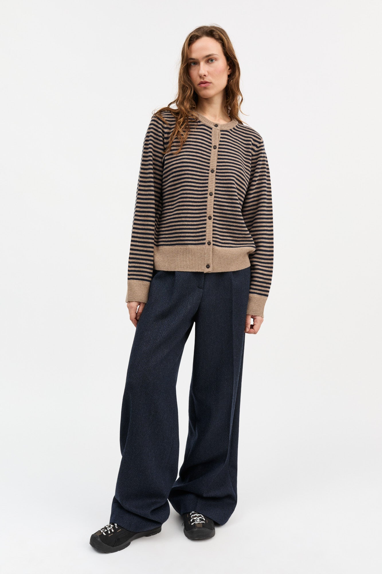 Skall Studio Senna cardigan Cardigan Brown/Navy stripe
