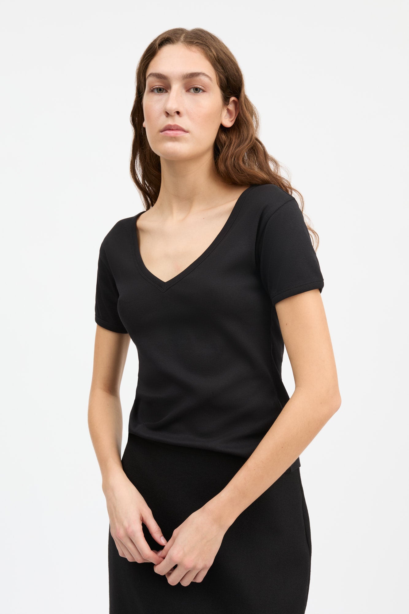 Skall Studio Seventies v-neck tee Tee Black
