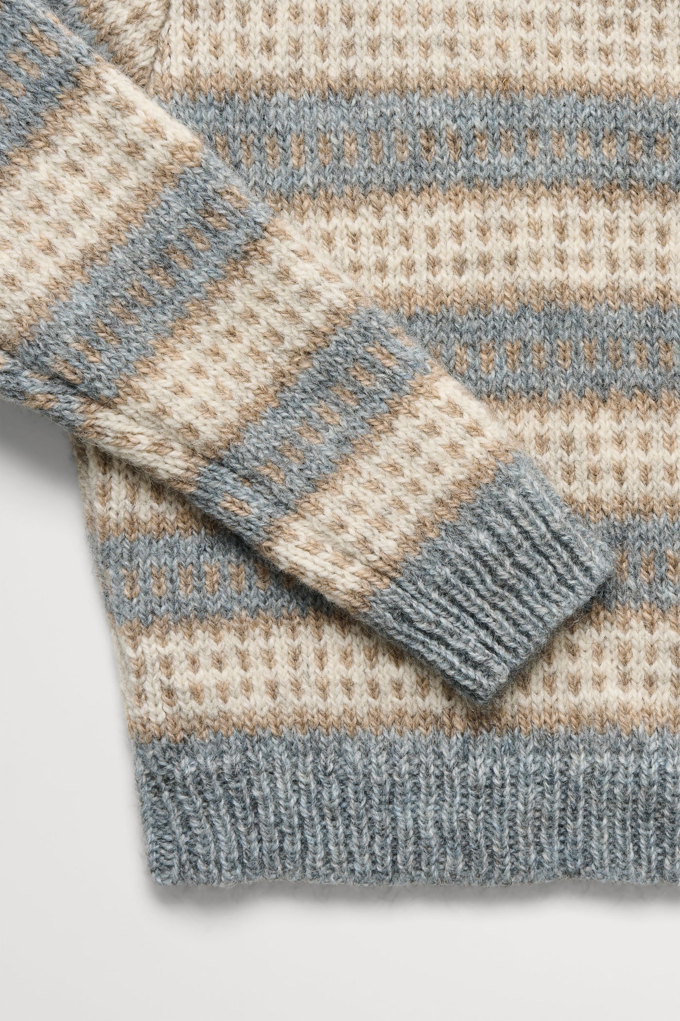 Skall Studio Svala o-neck Jumper Sand/Beige/Stormblue intarsia