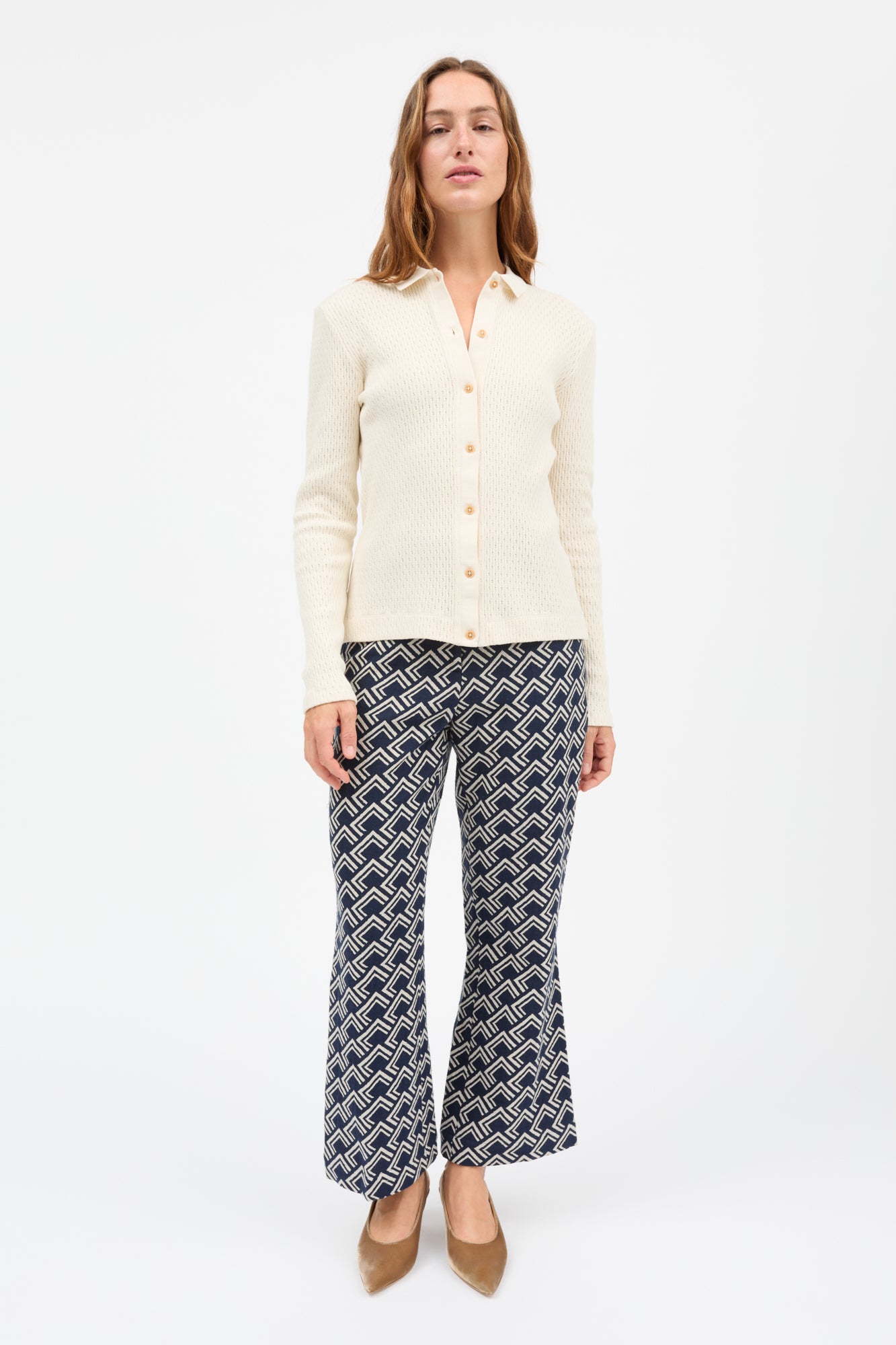 Skall Studio Wallace trousers Trousers Navy/Beige